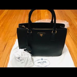 Prada Small Saffiano Nero Satchel